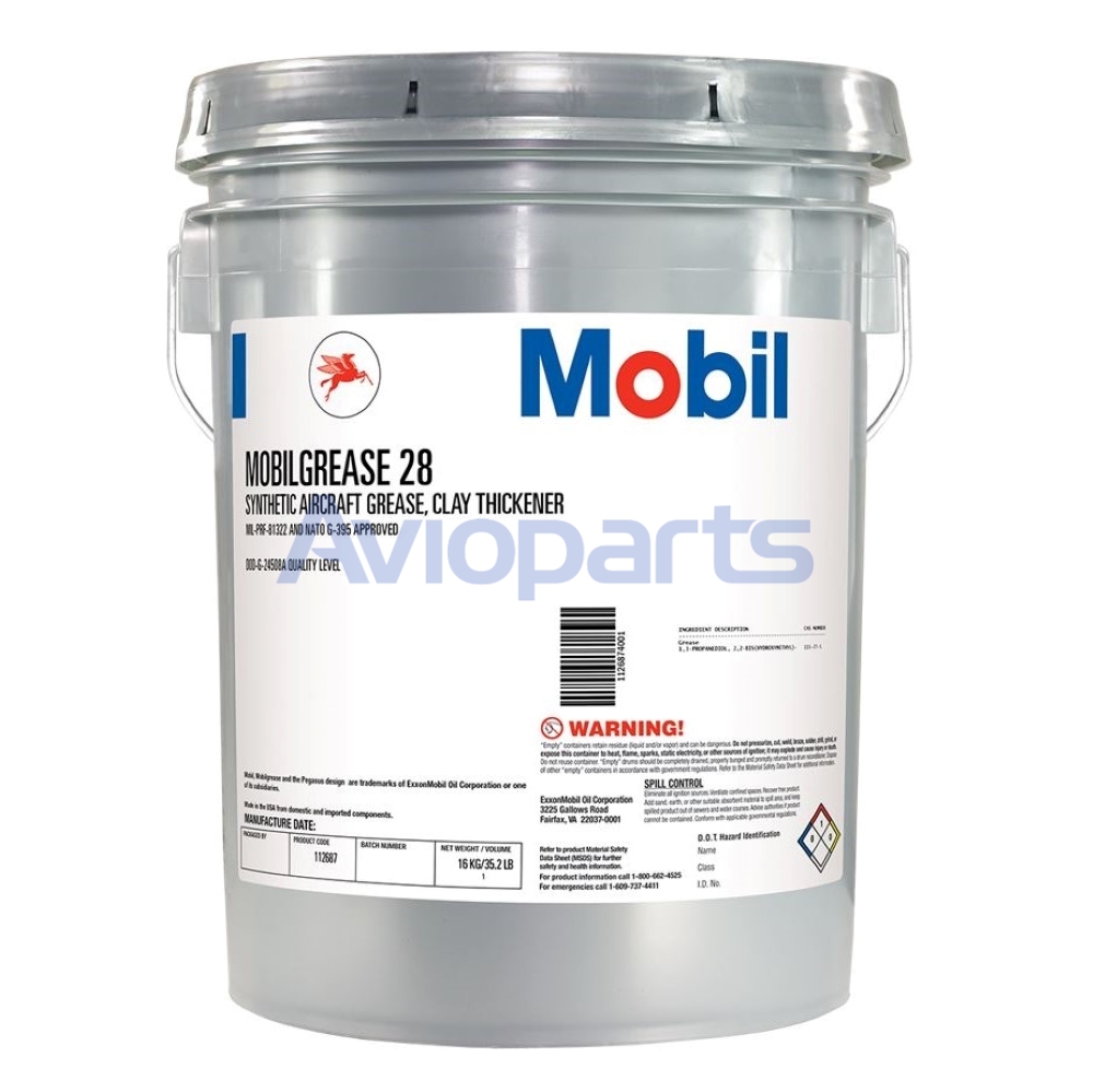 149853 - MOBIL GREASE 28 , SYNTHETIC AVIATION GREASE , 16 KGS  PAIL // MIL-G-81322G & G-395